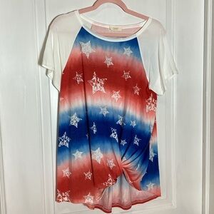 Boutique: Oddy Tie dye print tee patriotic